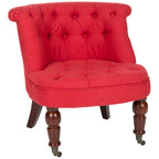 Fauteuil d'appoint capitonné crème naturel