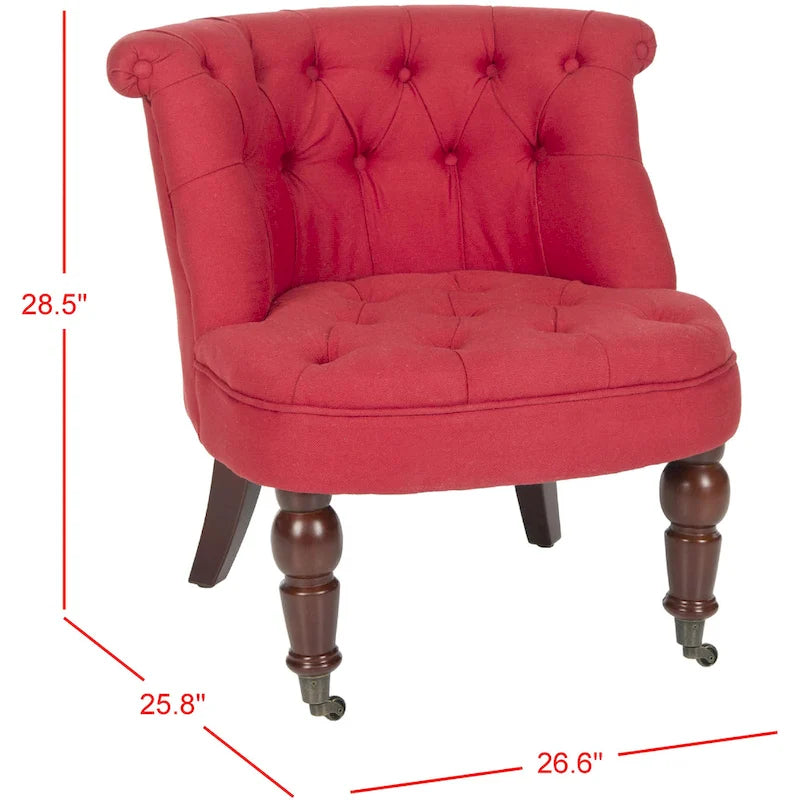 Fauteuil d'appoint capitonné crème naturel