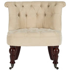 Fauteuil d'appoint capitonné crème naturel
