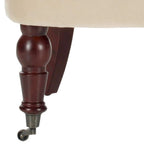 Fauteuil d'appoint capitonné crème naturel