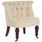 Fauteuil d'appoint capitonné crème naturel