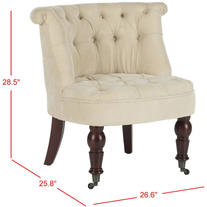 Fauteuil d'appoint capitonné crème naturel