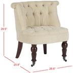 Fauteuil d'appoint capitonné crème naturel