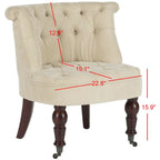 Fauteuil d'appoint capitonné crème naturel