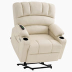 Fauteuil inclinable releveur avec massage et chauffage – Similicuir, Largeur moyenne