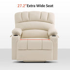 Fauteuil inclinable releveur avec massage et chauffage – Similicuir, Largeur moyenne