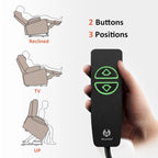 Fauteuil inclinable releveur avec massage et chauffage – Similicuir, Largeur moyenne