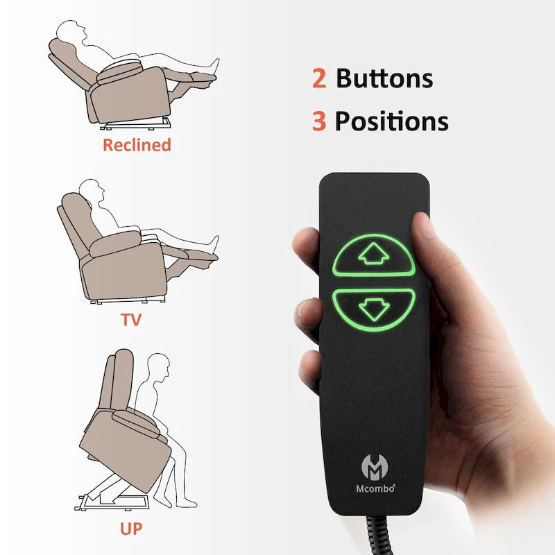 Fauteuil inclinable releveur avec massage et chauffage – Similicuir, Largeur moyenne