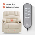 Fauteuil inclinable releveur avec massage et chauffage – Similicuir, Largeur moyenne