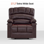 Fauteuil inclinable releveur avec massage et chauffage – Similicuir, Largeur moyenne