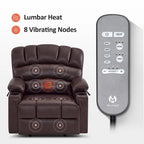 Fauteuil inclinable releveur avec massage et chauffage – Similicuir, Largeur moyenne