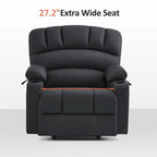 Fauteuil inclinable releveur avec massage et chauffage – Similicuir, Largeur moyenne