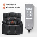 Fauteuil inclinable releveur avec massage et chauffage – Similicuir, Largeur moyenne