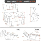 Fauteuil inclinable releveur avec massage et chauffage – Similicuir, Largeur moyenne
