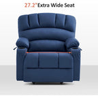Fauteuil inclinable releveur avec massage et chauffage – Similicuir, Largeur moyenne