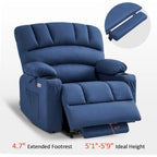 Fauteuil inclinable releveur avec massage et chauffage – Similicuir, Largeur moyenne