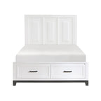 Lit plate-forme grand format avec 2 tiroirs de rangement – Fini bois blanc