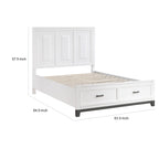 Lit plate-forme grand format avec 2 tiroirs de rangement – Fini bois blanc