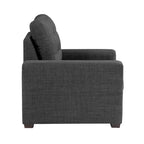 Fauteuil d'appoint de 37 pouces avec repose-pieds escamotable, polyester gris foncé, pieds espresso