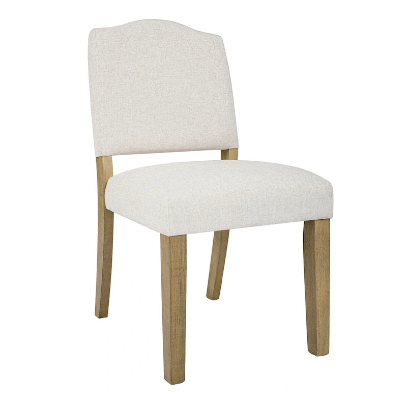 Chaise de salle à manger rembourrée à dossier ouvert – Tissu texturé crème