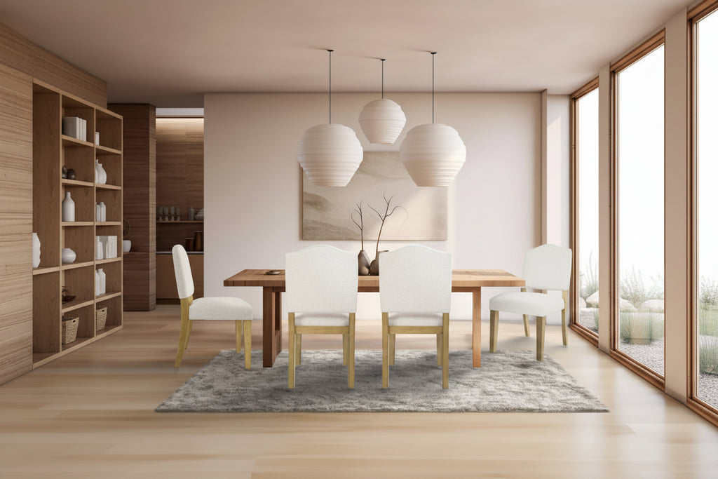 HomePop Open Back Upholstered Dining Chair - Cream Textured Woven (Single Pack)