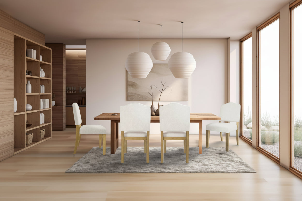 HomePop Open Back Upholstered Dining Chair - Cream Textured Woven (Single Pack)