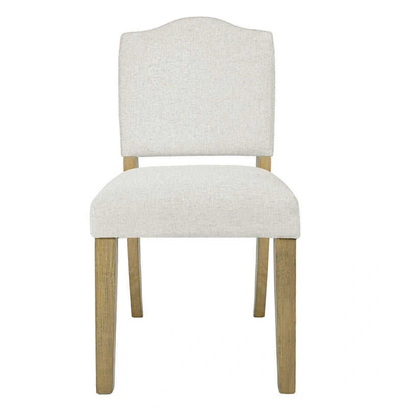 Chaise de salle à manger rembourrée à dossier ouvert – Tissu texturé crème