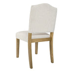 Chaise de salle à manger rembourrée à dossier ouvert – Tissu texturé crème