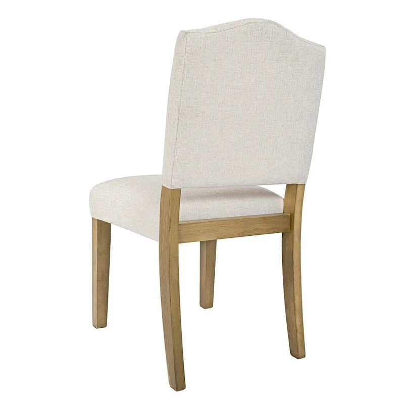 Chaise de salle à manger rembourrée à dossier ouvert – Tissu texturé crème