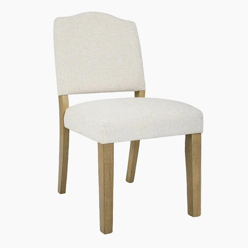 Chaise de salle à manger rembourrée à dossier ouvert – Tissu texturé crème