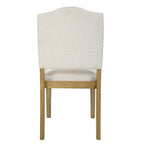 Chaise de salle à manger rembourrée à dossier ouvert – Tissu texturé crème