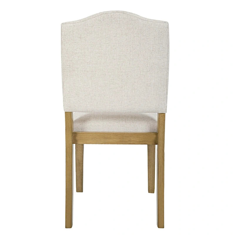 Chaise de salle à manger rembourrée à dossier ouvert – Tissu texturé crème