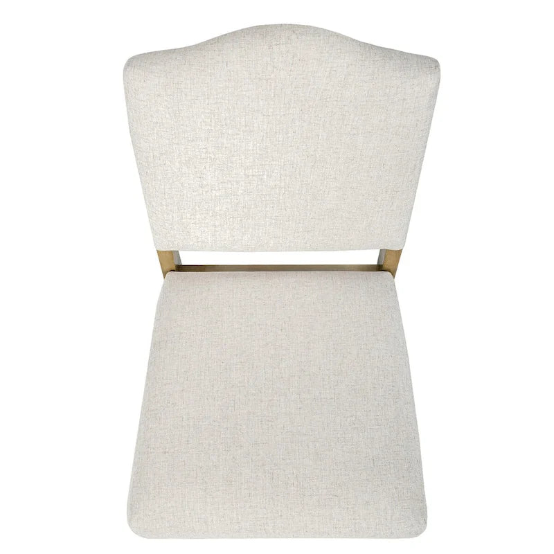 Chaise de salle à manger rembourrée à dossier ouvert – Tissu texturé crème