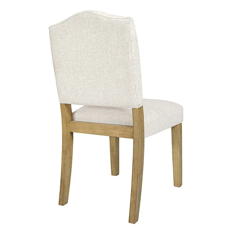 Chaise de salle à manger rembourrée à dossier ouvert – Tissu texturé crème