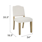 Chaise de salle à manger rembourrée à dossier ouvert – Tissu texturé crème