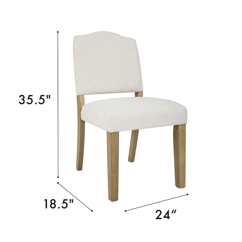 Chaise de salle à manger rembourrée à dossier ouvert – Tissu texturé crème