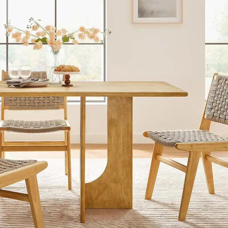 Table à manger rectangulaire en bois massif de 70 pouces