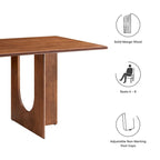 Table à manger rectangulaire en bois massif de 70 pouces