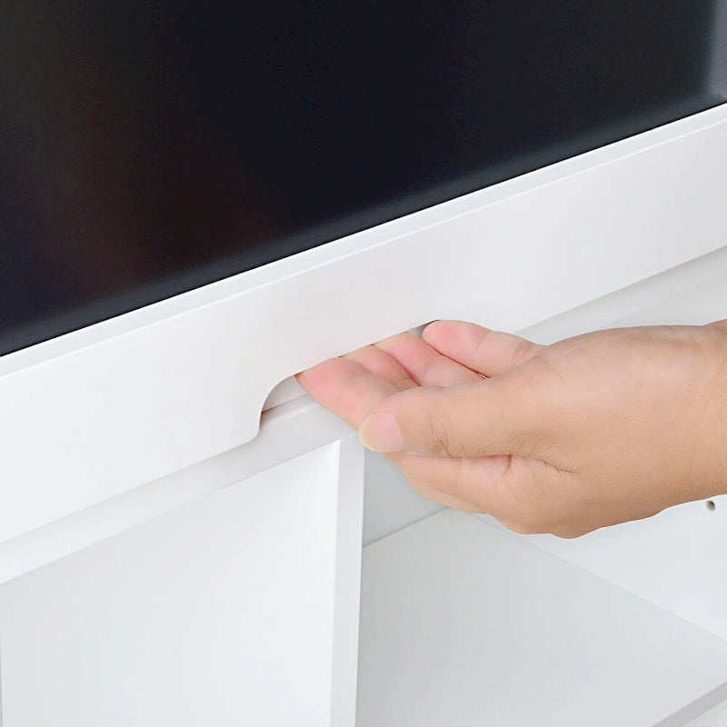 Table de bureau pliable et rabattable avec armoire de rangement et étagères inférieures, blanche