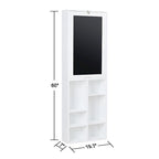 Table de bureau pliable et rabattable avec armoire de rangement et étagères inférieures, blanche