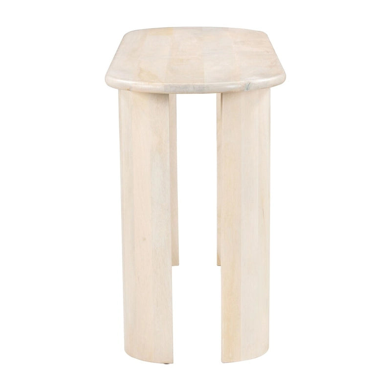 Console en bois d'acacia blanchi au design minimaliste