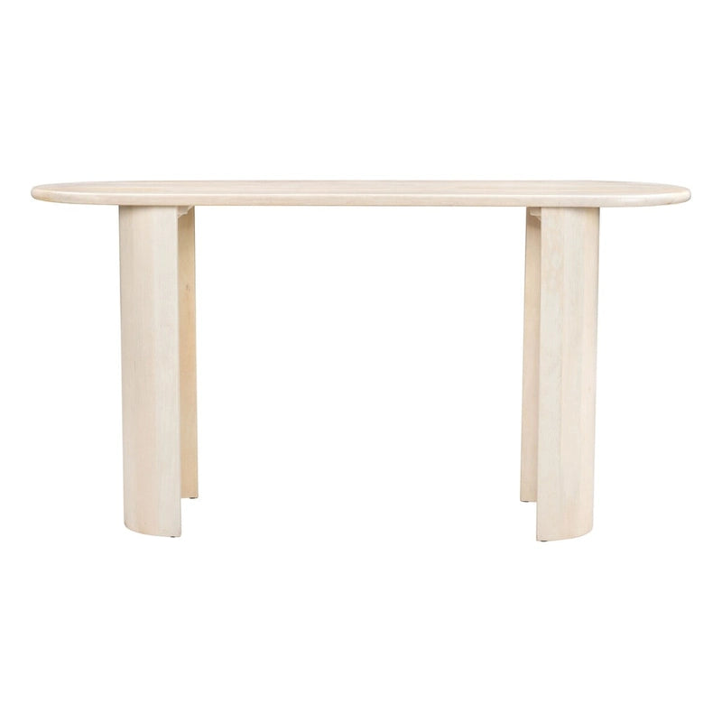 Console en bois d'acacia blanchi au design minimaliste