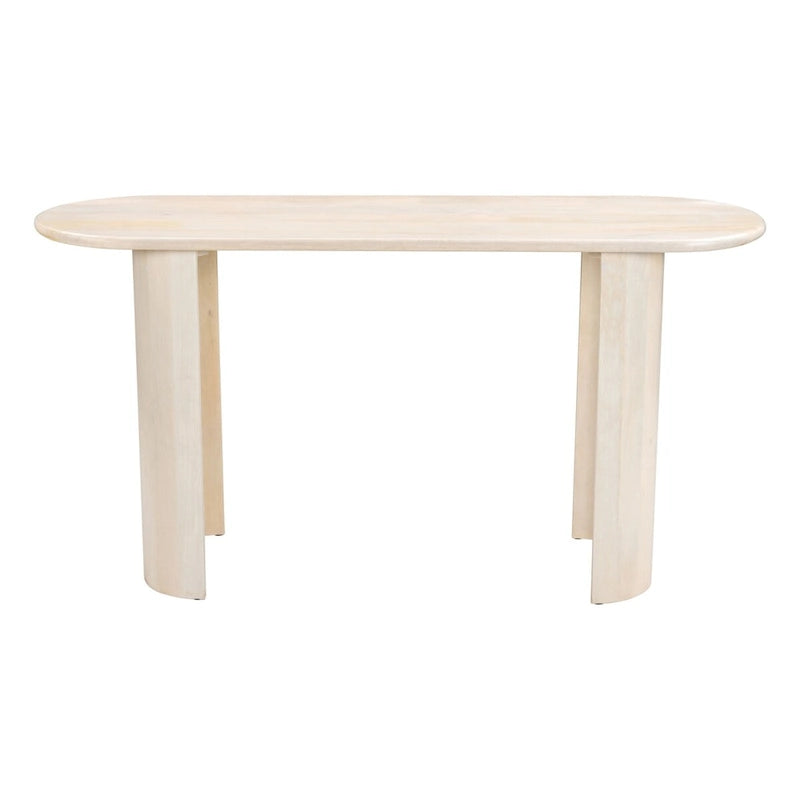 Console en bois d'acacia blanchi au design minimaliste