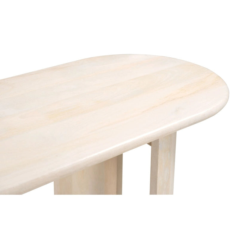 Console en bois d'acacia blanchi au design minimaliste