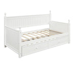 Lit de repos double moderne avec lit gigogne et rangement dissimulé – Fini blanc