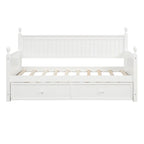 Lit de repos double moderne avec lit gigogne et rangement dissimulé – Fini blanc