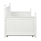 Lit de repos double moderne avec lit gigogne et rangement dissimulé – Fini blanc