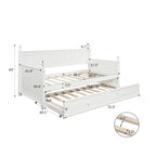 Lit de repos double moderne avec lit gigogne et rangement dissimulé – Fini blanc