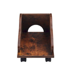 Bureau d'ordinateur en bois massif, table de bureau avec roulette pour PC, étagères de rangement et classeur, deux tiroirs, support pour unité centrale, une étagère.