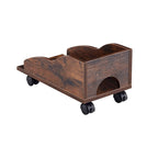 Bureau d'ordinateur en bois massif, table de bureau avec roulette pour PC, étagères de rangement et classeur, deux tiroirs, support pour unité centrale, une étagère.